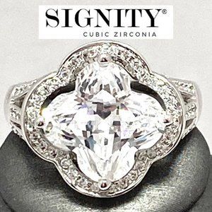 925 Sterling Silver, Signity Diamond CZ Ring